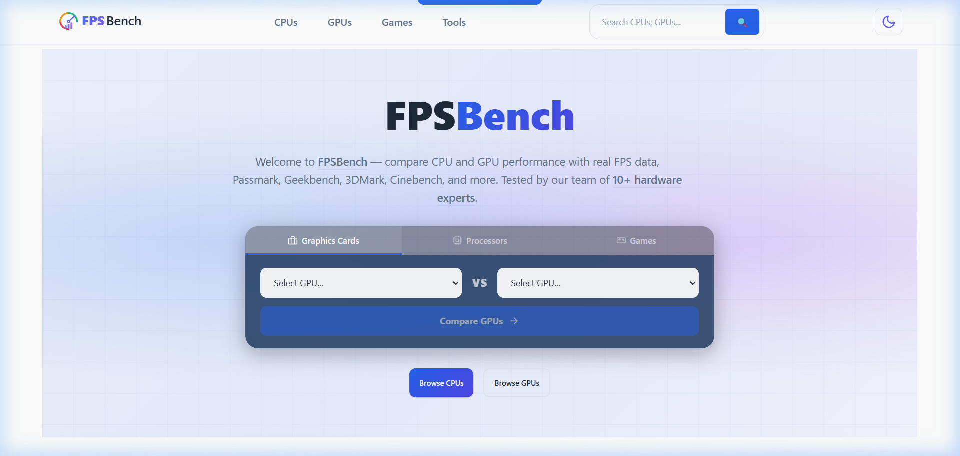FPS Bench Homepage